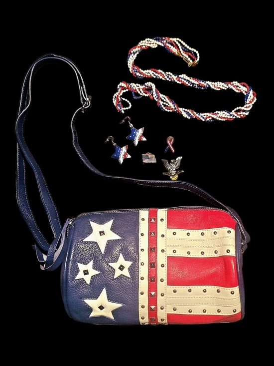 Sharif Handbags - 🇺🇸 Sharif Red, White & Blue Patriot  Crossbody Bag Bundle